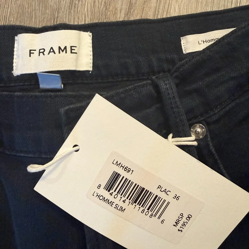 Frame Mens 36 L'Homme Slim Dark Wash Navy Jeans